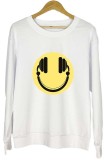Happy Beats,Smiling Face Crewneck  Sweatshirt Unishe Wholesale