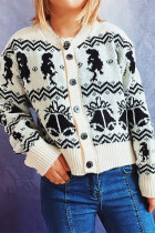 Jingle Bell Knit Open Front Button Sweater Cardigans