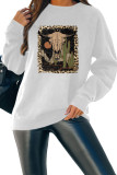 Leopard Bull Skull Print Sweatshirt Unishe Wholesale
