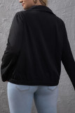 Black Plus Size Button Jacket 