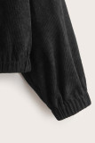 Black Plus Size Zipper Coat With Hood