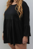 Black Plus Size Ruffle Mini Dress 