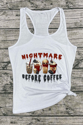 Nightmare Before Coffee Halloween Vibes O-neck Sleeveless Tank Top Unishe Wholesale
