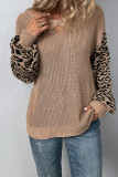 Leopard Lantern Sleeve Crosscriss Sweater 