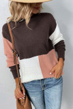 Colorblock Knitting Pullover Sweater