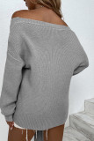 Off Shoulder Tie Knot Knitting Sweater 