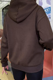 Plain Drawstring Hoodie Zipper Sweatshirt Coat