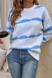 Color Block Wave Striped Pullover Sweaters