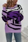 Tiger Stripe Knit Pullover Sweaters