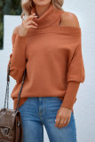 High Neck Cold Shoulder Pullover Sweaters