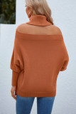 High Neck Cold Shoulder Pullover Sweaters