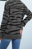 Zebra Striped Knit Pullover Sweaters