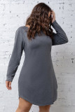 Dark Grey Backless Plus Size Mini Dress