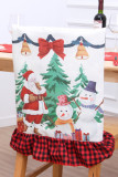 Christmas Print with Plaid Chair Case MOQ 3pcs