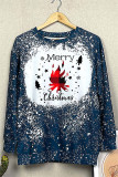 Camping  Fire，Merry Chirtmas Bleached Long Sleeves Top Unishe Wholesale