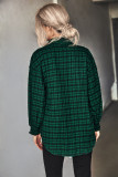 Smocked Cuff Plaid Open Button Long Sleeves Shirts