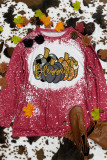 Thanksgiving Pumpkins  Bleached Long Sleeves Top Unishe Wholesale
