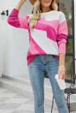 Colorblock Splicing Knitting Pullover Sweater 
