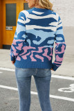 Leopard Splicing Colorblock Sweater 