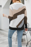 Colorblock Splicing Knitting Pullover Sweater 