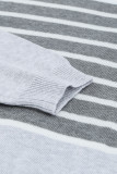 Gray Striped Colorblock Sweater