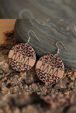 Leopard MAMA Print PU Earrings MOQ 3pcs