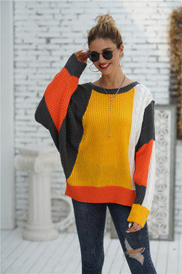 Color Block Oversized Pullover Sweaters