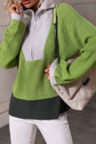 Half Zipper Color Block Pullover Sweaters