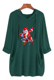 Dabbing Santa Claus With Christmas Lights Pockets Hooded Dress Unishe Wholesale