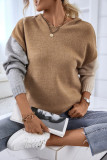 Color Block Knit Hooded Sweaters