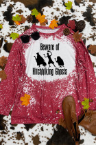 Beware of Hitchhiking Ghosts Bleached Long Sleeves Top Unishe Wholesale