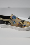 Snake Leopard Mixed Print Slip On Shoes