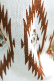 White V Neck Aztec Pattern Sweater Vest