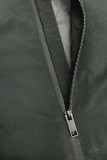 Plain Open Zipper Pockets Hooded Outdoor Jackets 