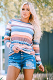 Multicolor Striped Long Sleeve Top