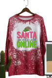 Santa Saw What You Posted Pink Leopard Christmas Bleached Long Sleeves Top Unishe Wholesale