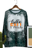 Hello Fall Leopard  Vintage Bleached Long Sleeves Top Unishe Wholesale