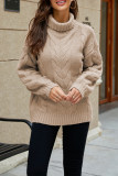 Turtleneck Cable Knitting Sweater 