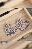 Animal Print Heart Shape PU Earrings MOQ 5pcs