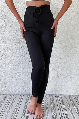 High Waist Drawstring Skinny Legging 