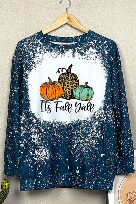 It's Fall Y'all Bleached Long Sleeves Top Unishe