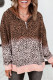 Leopard Half Zip Hooded Sweatshirt