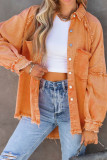 Candy Color Button Pockets Raw Trim Denim Jackets