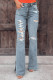 Ripped Distressed Split Flare Denim Pants