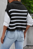 Zipper Stripes Knitting Sweater Vest
