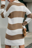 Colorblock Stripes Knitting Sweater Dress 