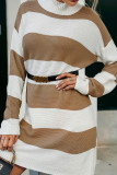 Colorblock Stripes Knitting Sweater Dress 