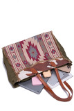 Aztec Cow Print Patchwork Tote Handbag MOQ 3PCS