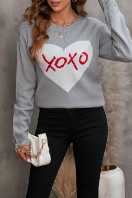 Grey XOXO Knit Pullover Sweaters