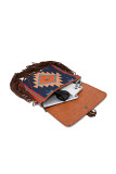 Aztec Knit Tassel Trim Envelope Tote Crossbody Bag MOQ 3pcs